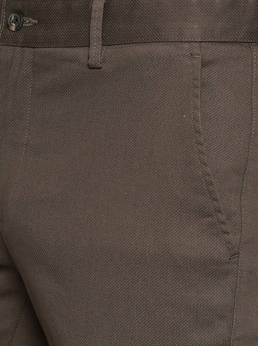 Rust Solid Super Slim Fit Casual Trouser | Greenfibre