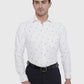 White Printed Slim Fit Formal Shirt | Greenfibre