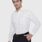 White Printed Slim Fit Formal Shirt | Greenfibre