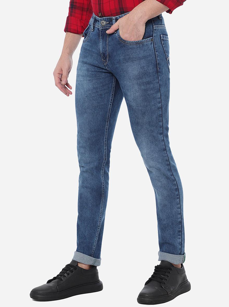 River Blue Washed Narrow Fit Jeans | Greenfibre