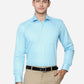 Sky Blue Printed Slim Fit Formal Shirt | Greenfibre