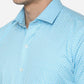 Sky Blue Printed Slim Fit Formal Shirt | Greenfibre