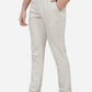 Cream Solid Super Slim Fit Casual Trouser | Greenfibre