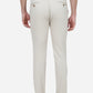 Cream Solid Super Slim Fit Casual Trouser | Greenfibre