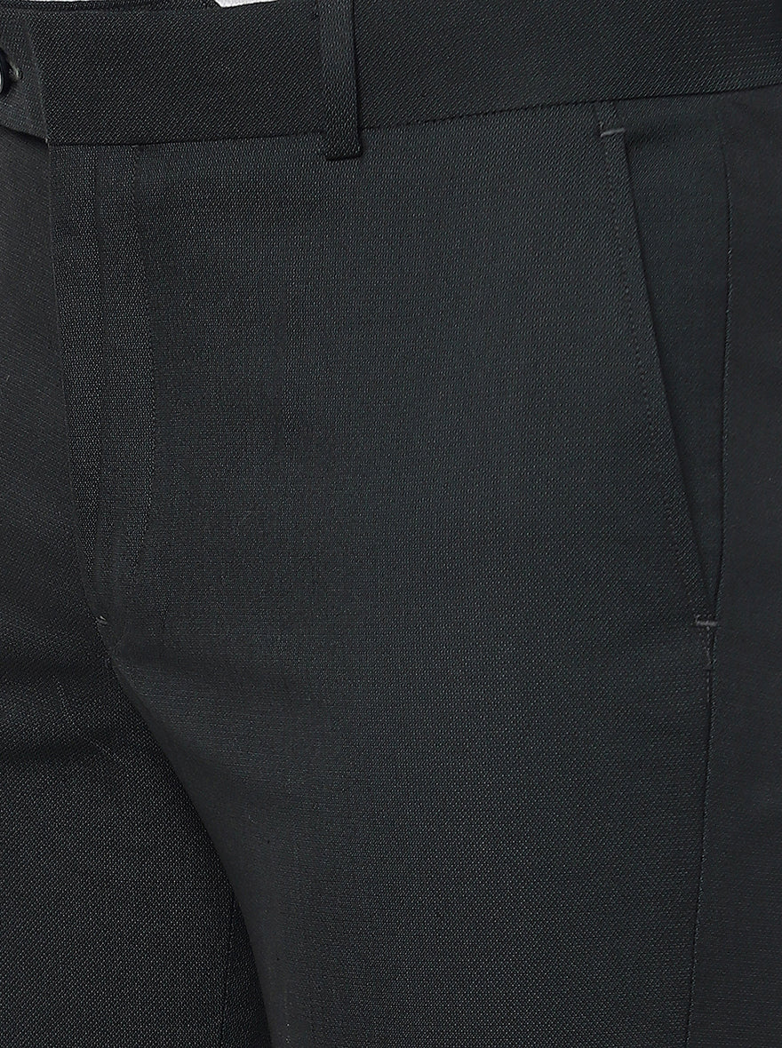 Green Solid Slim Fit Formal Trouser | Greenfibre