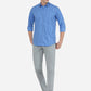 Light Blue Solid Neo Fit Casual Trouser | Greenfibre