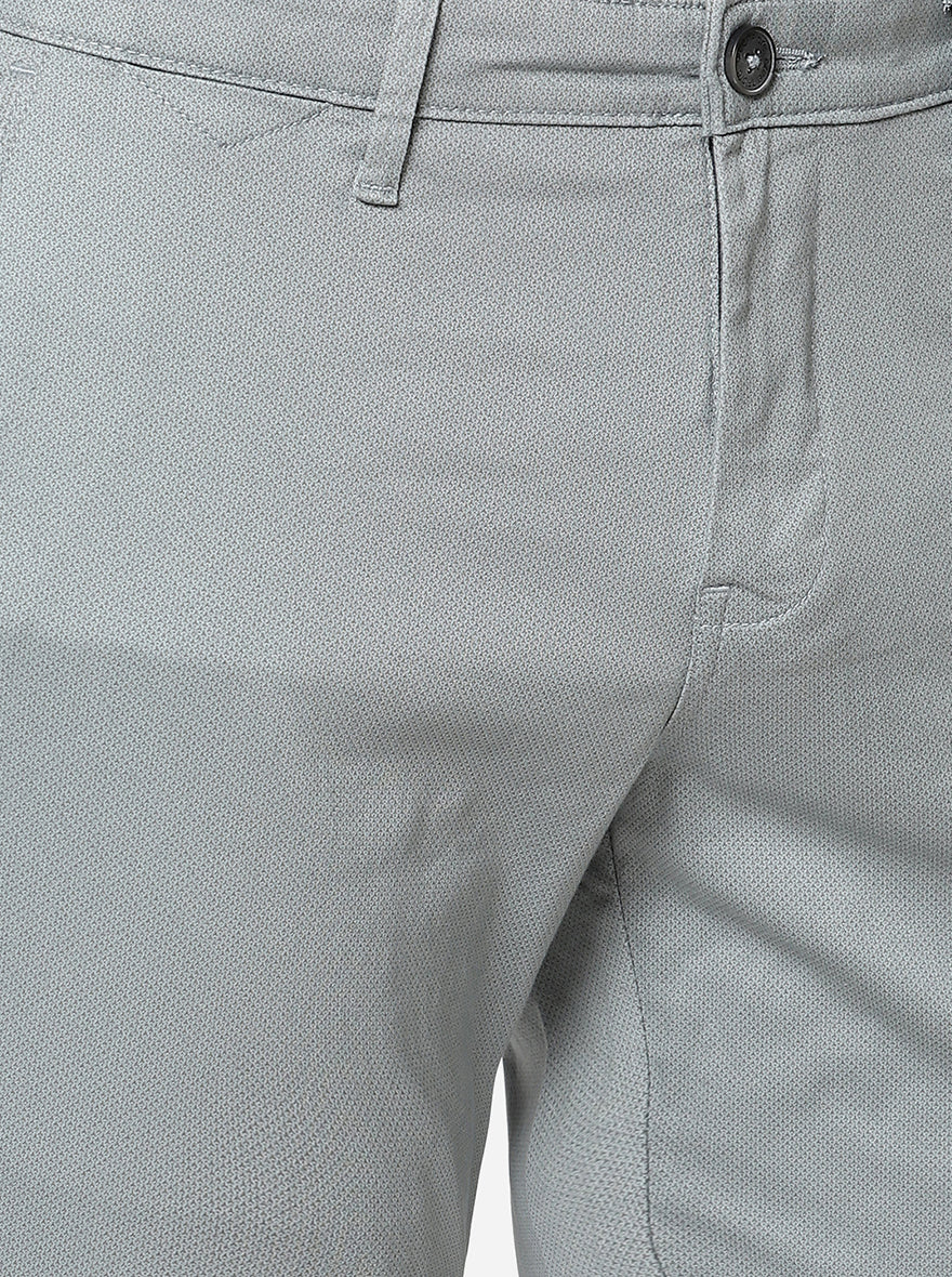 Light Blue Solid Neo Fit Casual Trouser | Greenfibre