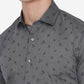 Grey Printed Slim Fit Formal Shirt | Greenfibre