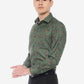 Green Printed Slim Fit Party Wear Shirt | Greenfibre