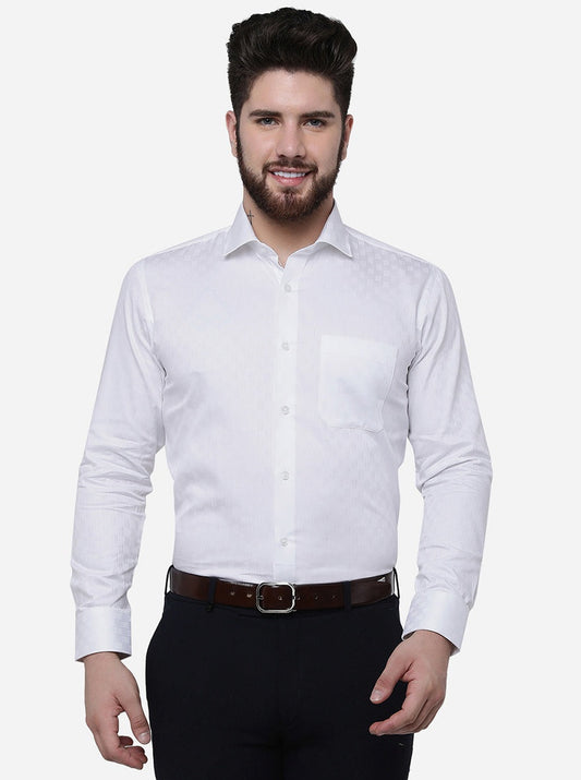 White Solid Slim Fit Formal Shirt | Greenfibre