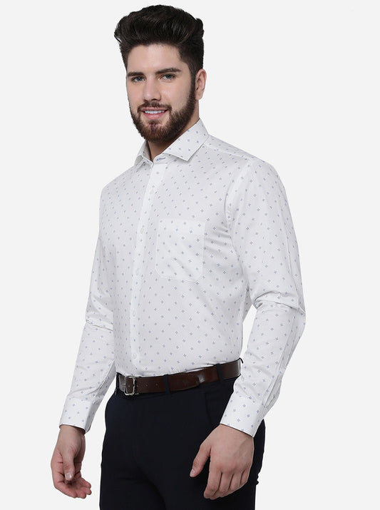 White Solid Slim Fit Formal Shirt | Greenfibre