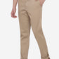 Light Khaki Solid Slim Fit Casual Trouser | Greenfibre