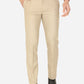 Light Beige Solid Slim Fit Formal Trouser | Greenfibre