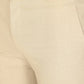 Light Beige Solid Slim Fit Formal Trouser | Greenfibre