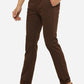 Dark Brown Solid Super Slim Fit Casual Trouser | Greenfibre