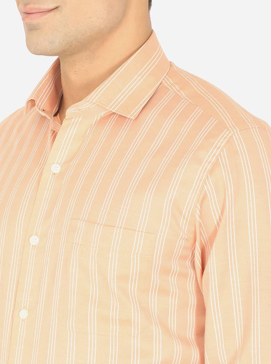 Vanila Striped Slim Fit Formal Shirt | Greenfibre