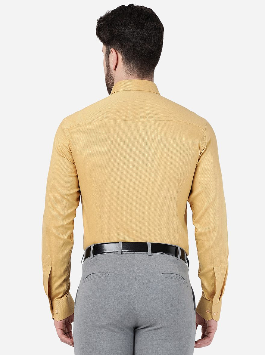 Yellow Solid Slim Fit Party Wear Shirt | Greenfibre