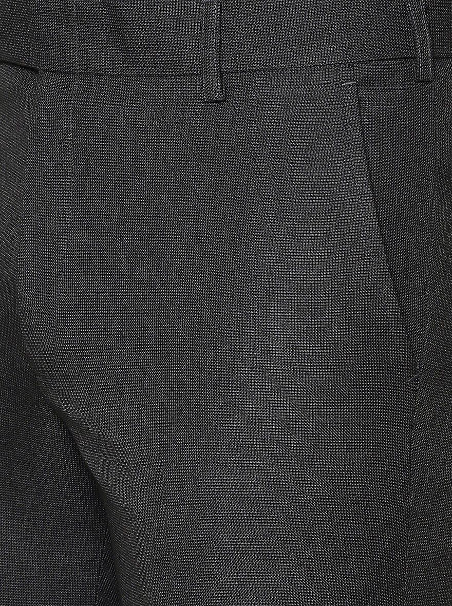 Black Solid Slim Fit Formal Trouser | Greenfibre