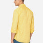 Lemon Yellow Printed Slim Fit Casual Shirt | Greenfibre