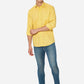 Lemon Yellow Printed Slim Fit Casual Shirt | Greenfibre