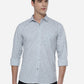 Light Grey Printed Slim Fit Casual Shirt | Greenfibre