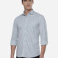 Light Grey Printed Slim Fit Casual Shirt | Greenfibre