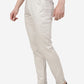 Cream Solid Neo Fit Casual Trouser | Greenfibre