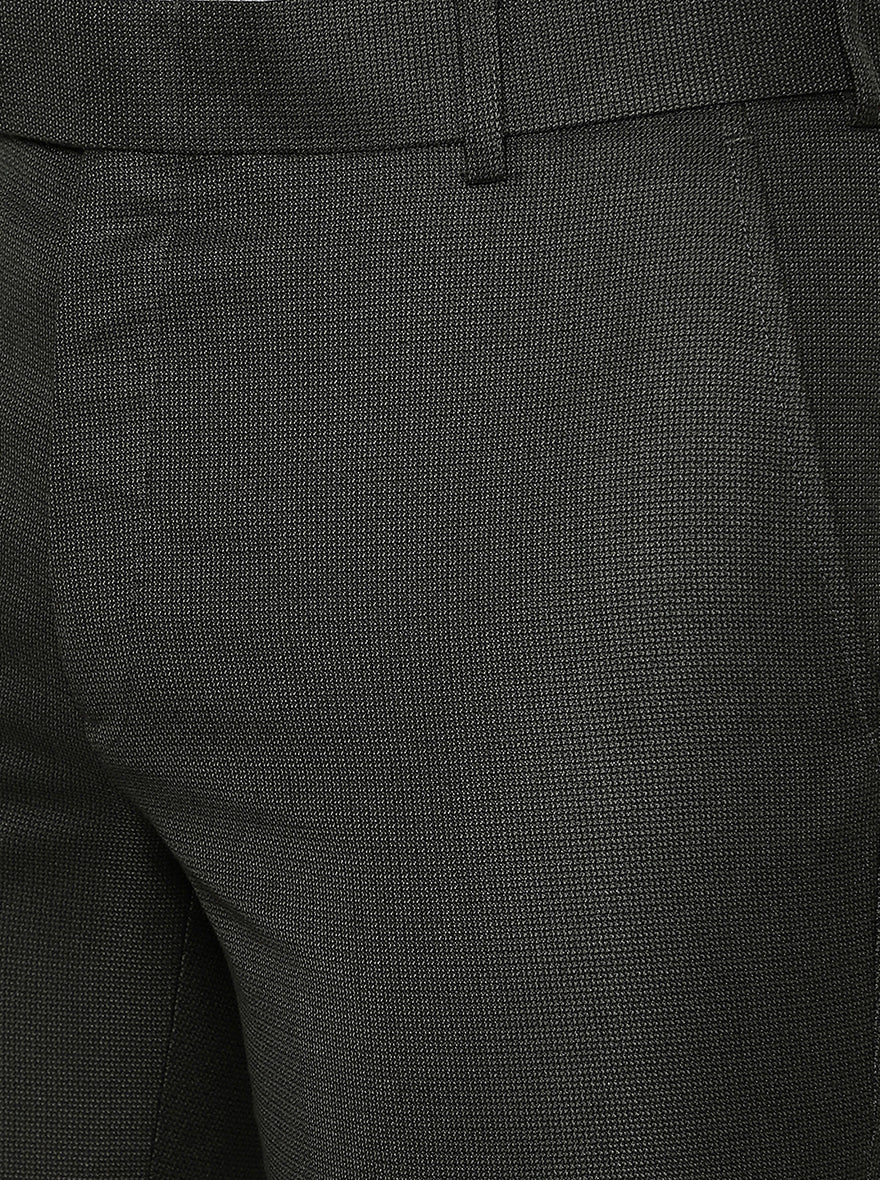 Olive Solid Slim Fit Formal Trouser | Greenfibre