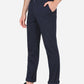 Navy Blue Solid Slim Fit Casual Trouser | Greenfibre