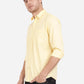 Pale Yellow Solid Slim Fit Casual Shirt | Greenfibre