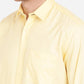 Pale Yellow Solid Slim Fit Casual Shirt | Greenfibre