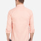 Peach Solid Slim Fit Casual Shirt | Greenfibre