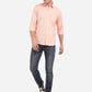 Peach Solid Slim Fit Casual Shirt | Greenfibre