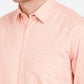 Peach Solid Slim Fit Casual Shirt | Greenfibre