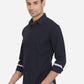 Peacoat Blue Solid Slim Fit Semi Casual Shirt | Greenfibre