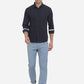 Peacoat Blue Solid Slim Fit Semi Casual Shirt | Greenfibre