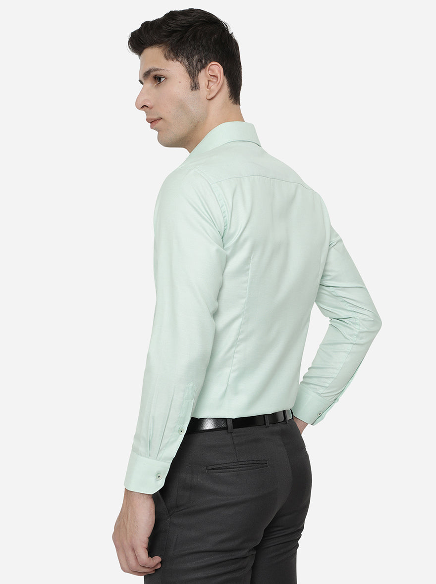 Pale Mint Dobby Slim Fit Formal Shirt | Greenfibre