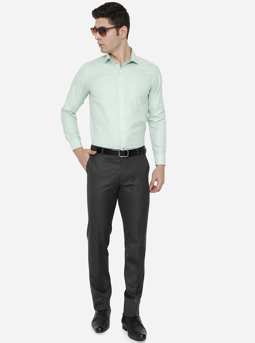 Pale Mint Dobby Slim Fit Formal Shirt | Greenfibre