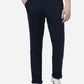 Navy Blue Solid Slim Fit Casual Trouser | Greenfibre