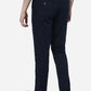 Navy Blue Solid Slim Fit Casual Trouser | Greenfibre