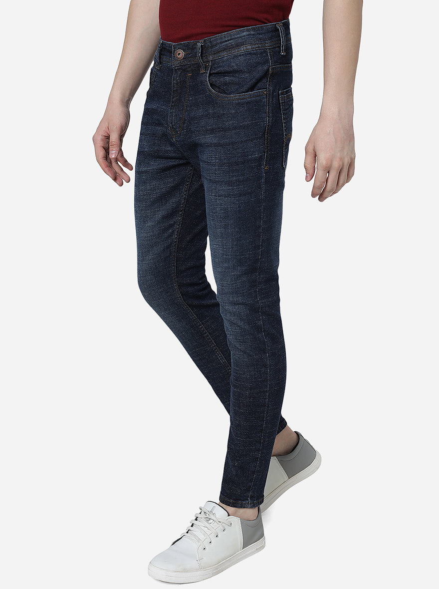 Indigo Blue Washed Slim Fit Jeans | Greenfibre