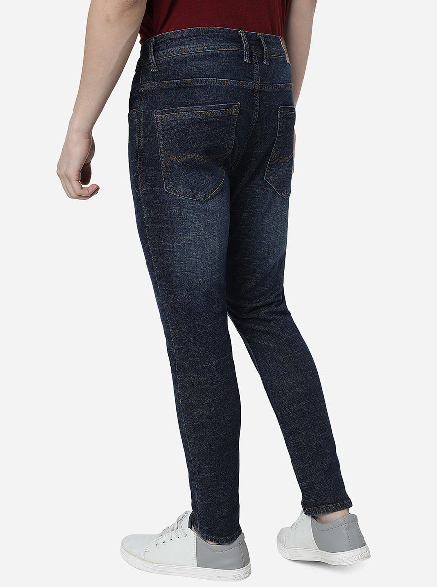 Indigo Blue Washed Slim Fit Jeans | Greenfibre