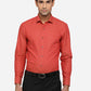 Coral Orange Solid Slim Fit Formal Shirt | Greenfibre