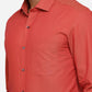 Coral Orange Solid Slim Fit Formal Shirt | Greenfibre