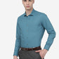 Mist Blue Printed Slim Fit Formal Shirt | Greenfibre