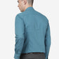 Mist Blue Printed Slim Fit Formal Shirt | Greenfibre