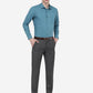 Mist Blue Printed Slim Fit Formal Shirt | Greenfibre