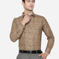 Brown Printed Slim Fit Party Wear Shirt | Greenfibre