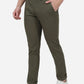 Olive Green Solid Super Slim Fit Casual Trouser | Greenfibre