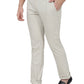 Cream Solid Super Slim Fit Casual Trouser | Greenfibre